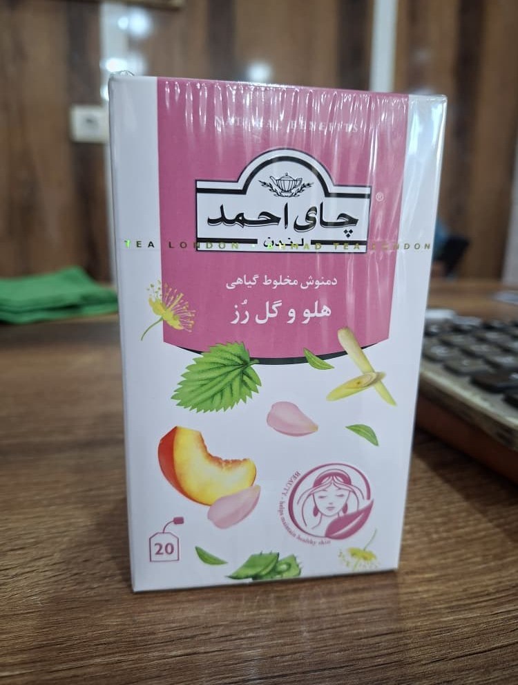 چاي احمد دمنوش مخلوط هلو وگل رز